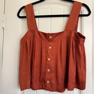 NWT Christian Lacroix Terracotta Satin Blouse Size M